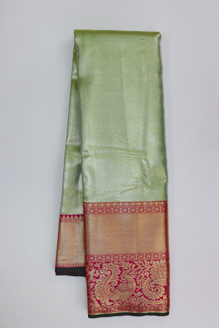 Opulent Light Green Kanjipuram Saree