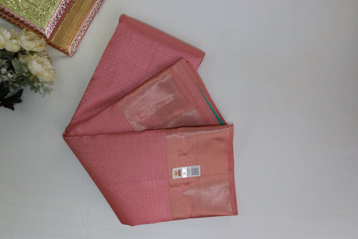 Timeless Baby Pink Pure Kanjipuram Saree