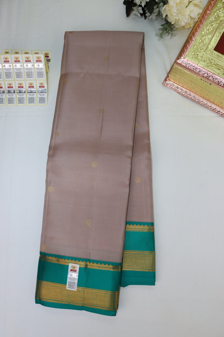 Luxurious Brown Pure Kanjipuram Saree