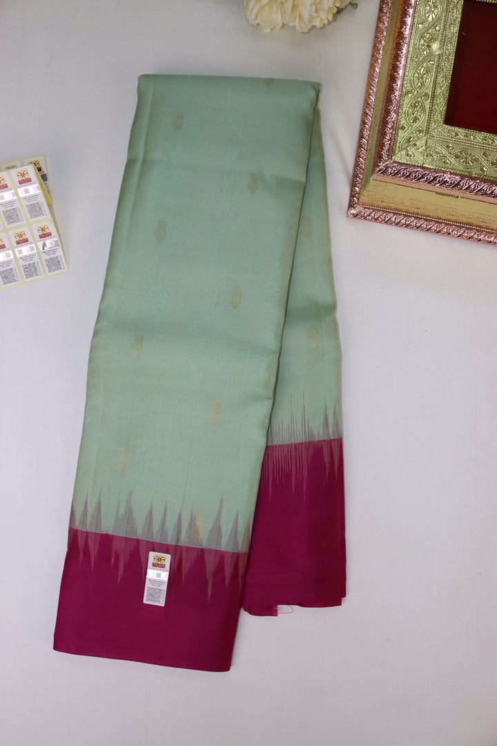 Stunning Light Green Pure Kanjipuram Saree