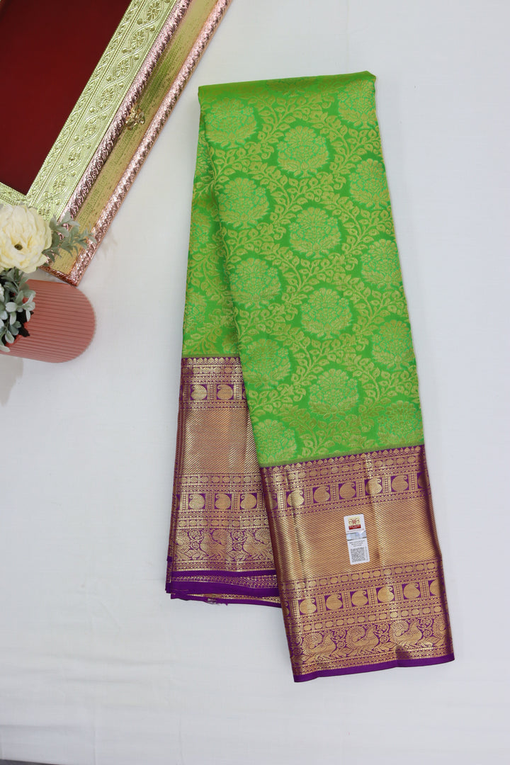 Mesmerizing Green Pure Kanjipuram Saree