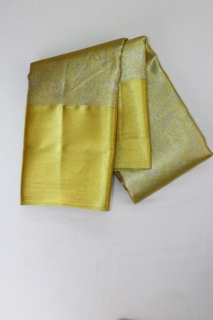 Enchanting Lemon Yellow Kanjipuram Saree