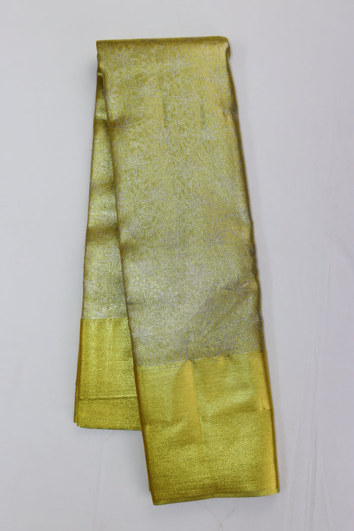 Enchanting Lemon Yellow Kanjipuram Saree