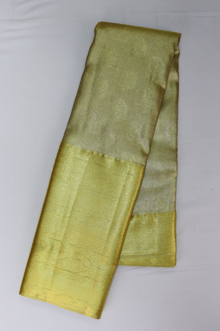 Luxurious Lemon Yellow Kanjipuram Saree