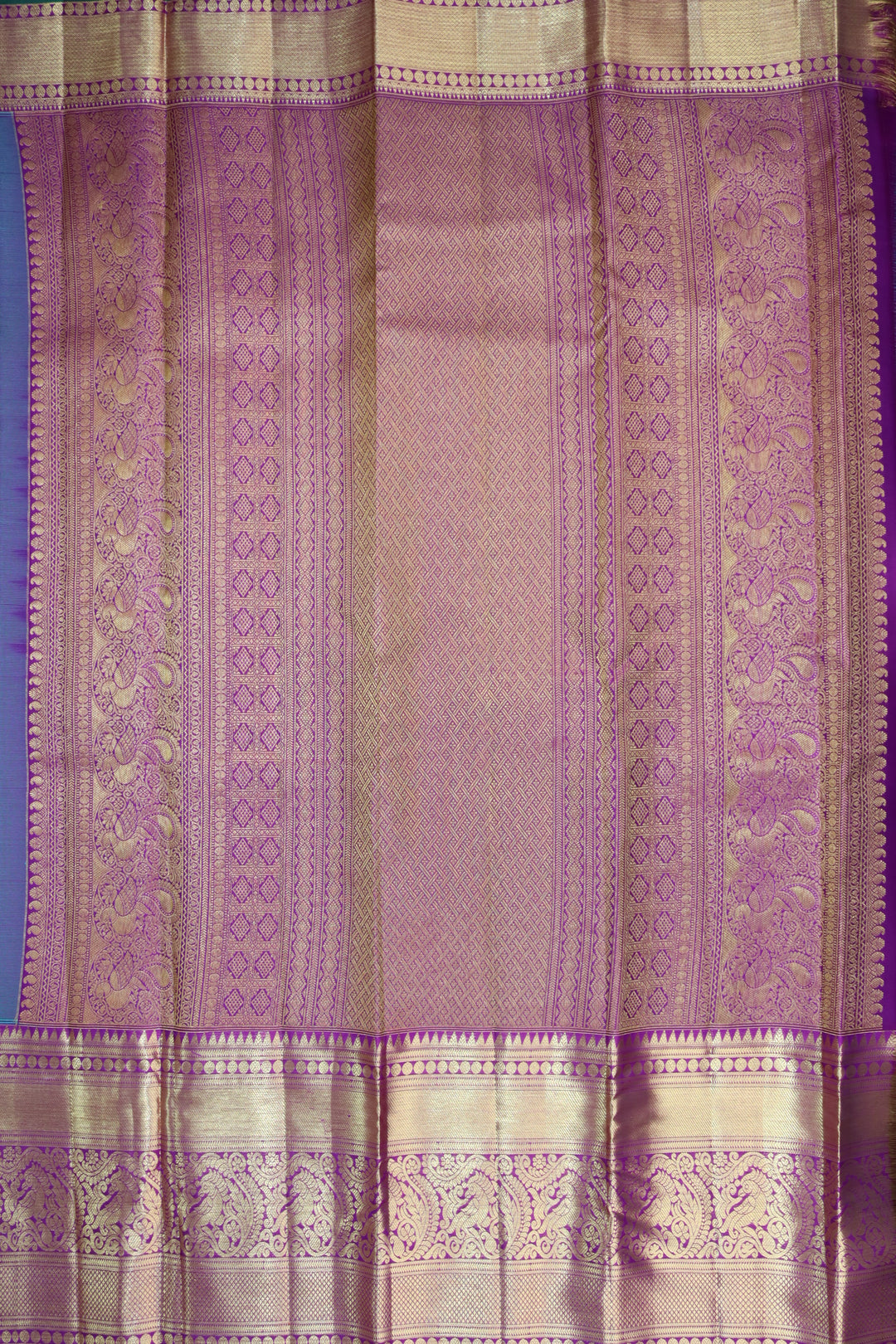 Royal Teal Green Pure Kanjipuram Saree