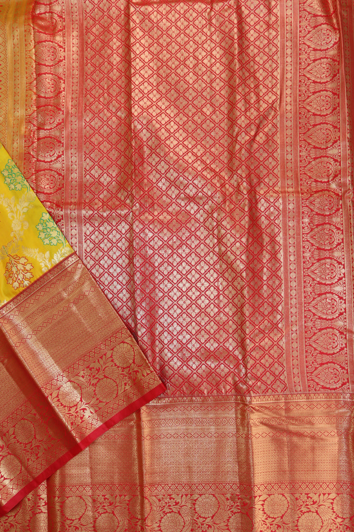 Trendy Yellow Kanjipuram Saree