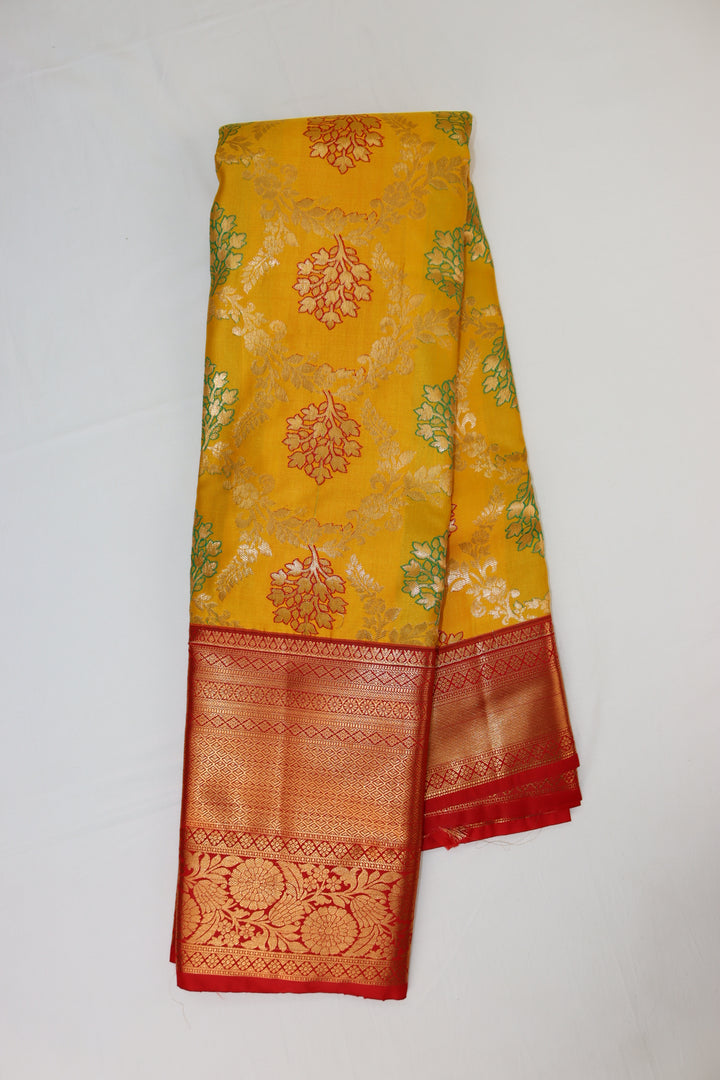 Trendy Yellow Kanjipuram Saree