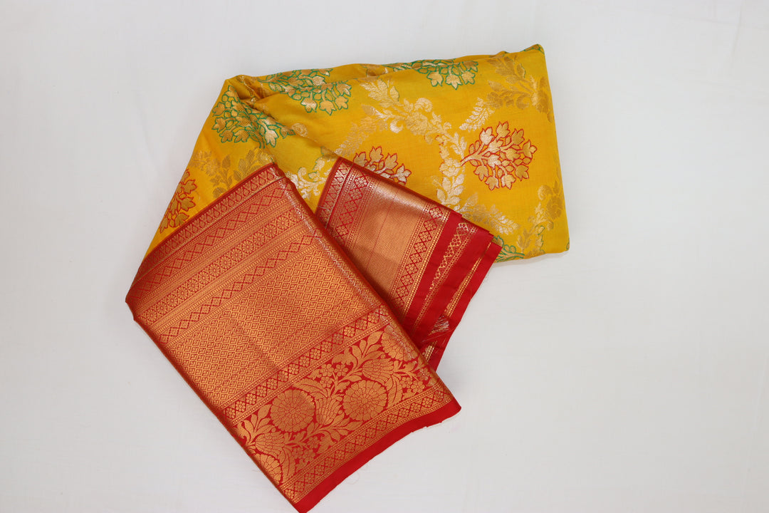 Trendy Yellow Kanjipuram Saree