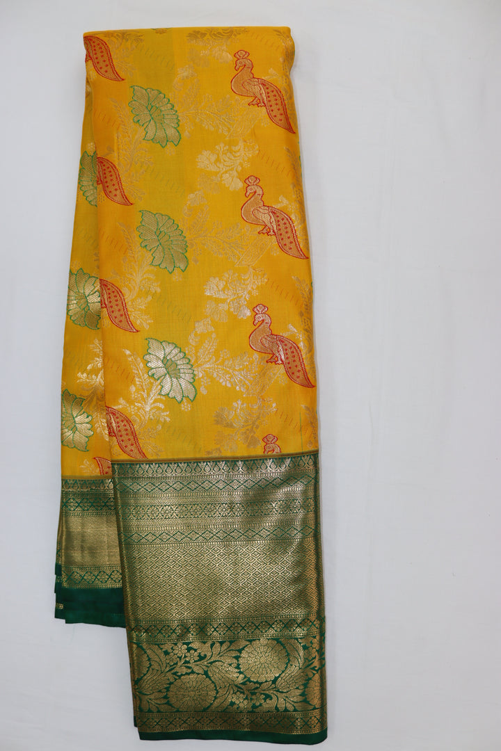 Mesmerizing Yellow Kanjipuram Saree