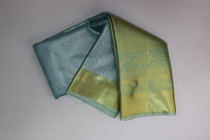 Traditional Sky Blue Kanjipuram Saree