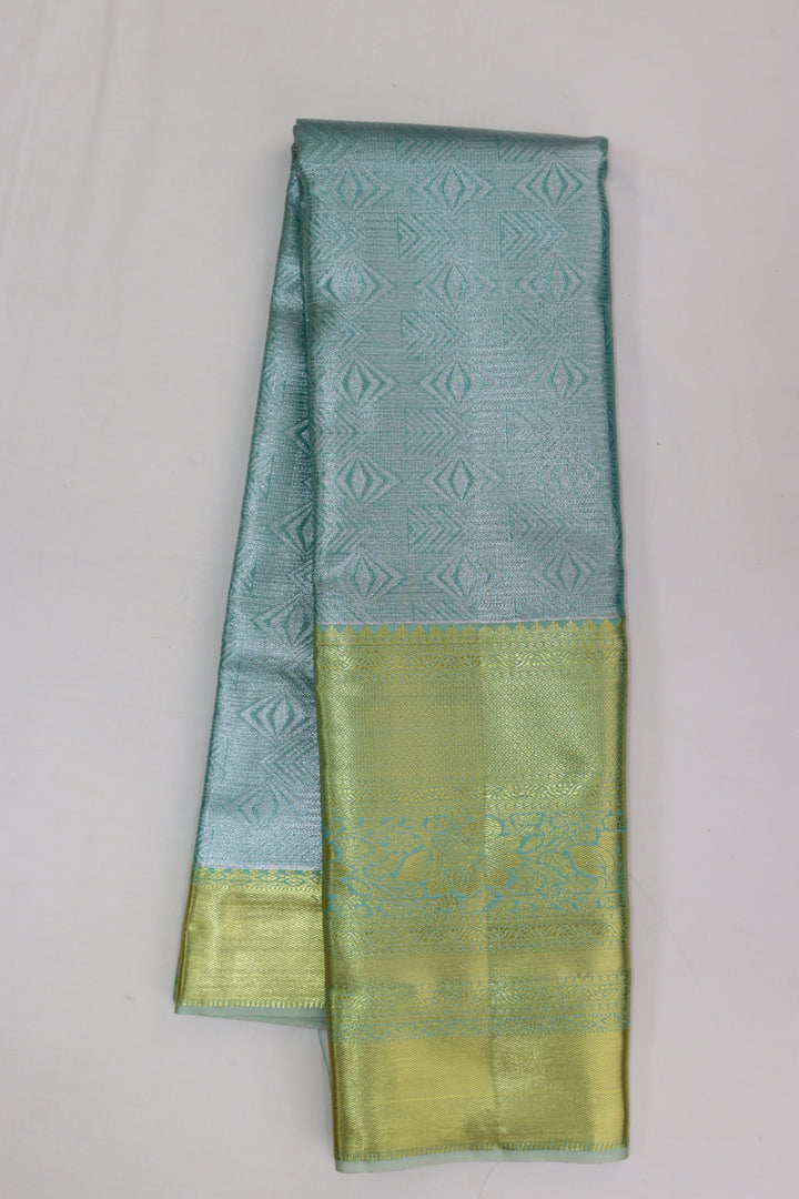 Traditional Sky Blue Kanjipuram Saree