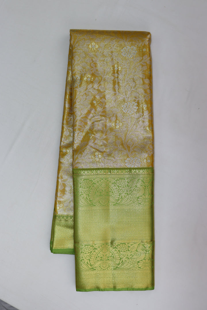 Elegant Pastel Yellow Kanjipuram Saree