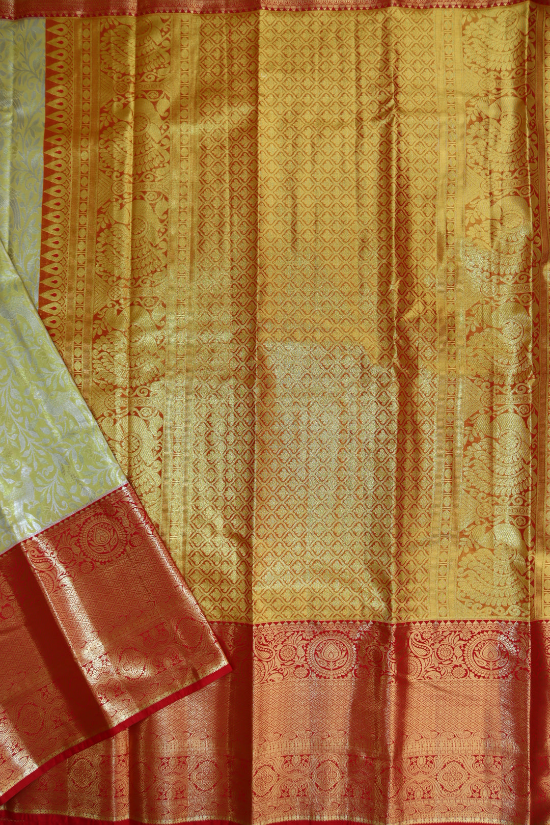 Regal Lemon Yellow Kanjipuram Saree