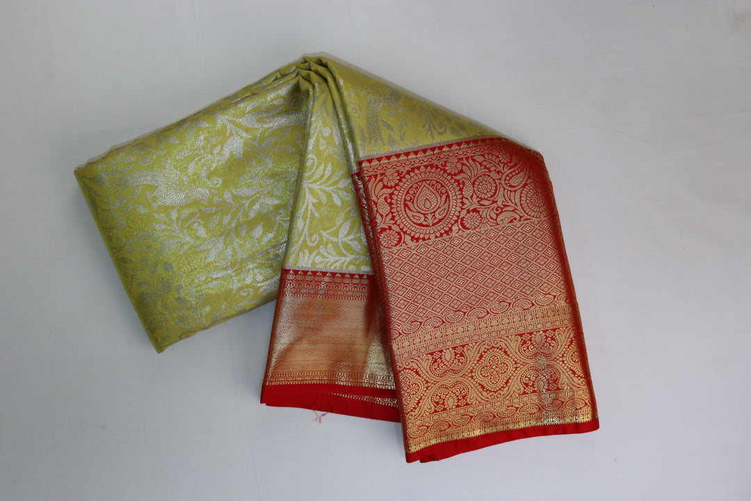 Regal Lemon Yellow Kanjipuram Saree