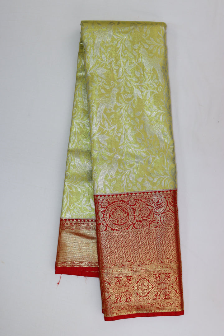 Regal Lemon Yellow Kanjipuram Saree