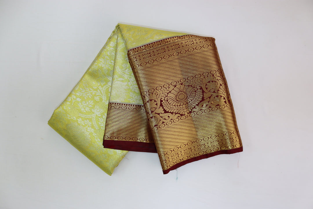 Opulent Lemon Yellow Kanjipuram Saree