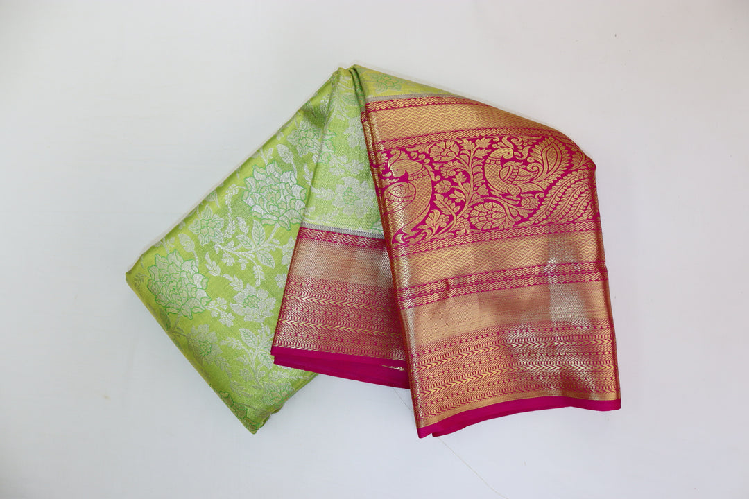 Elegant Pastel Green Kanjipuram Saree