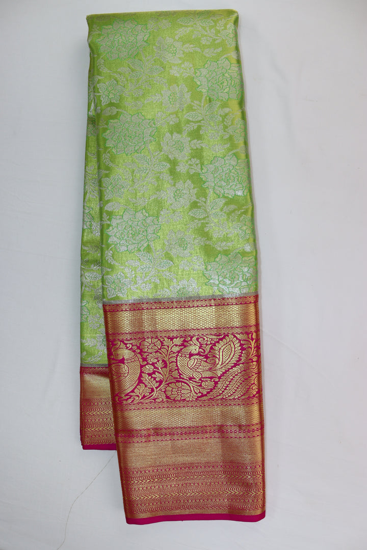 Elegant Pastel Green Kanjipuram Saree