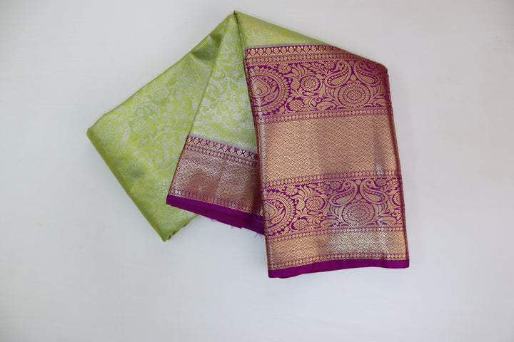 Enchanting Pista Green Kanjipuram Saree