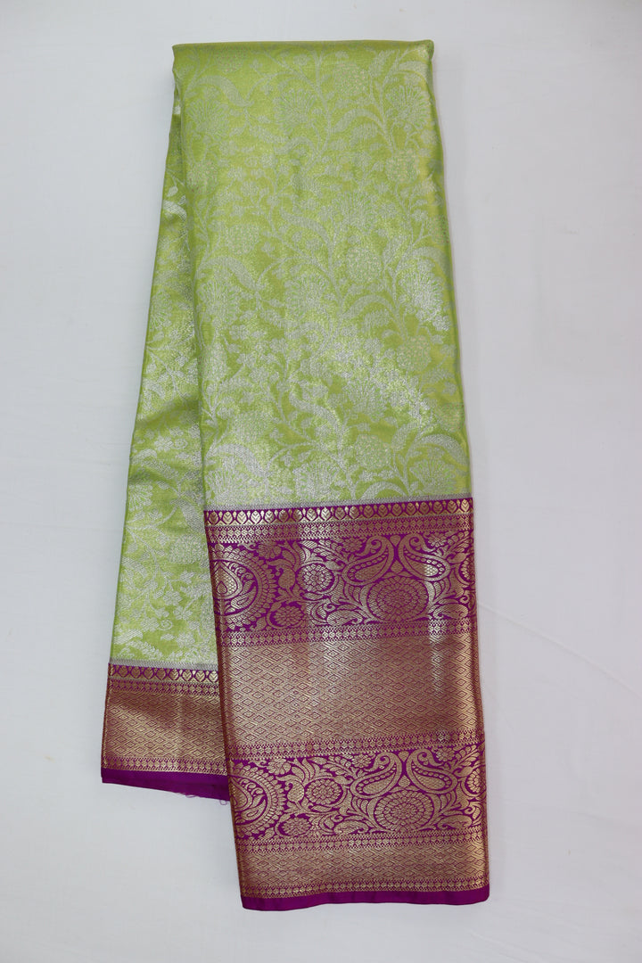 Enchanting Pista Green Kanjipuram Saree