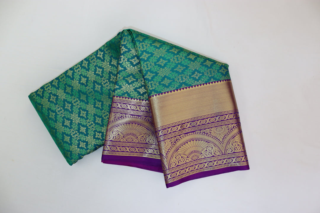 Luxurious Teal Green Kanjipuram Saree