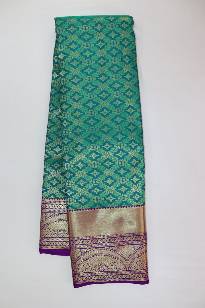 Luxurious Teal Green Kanjipuram Saree