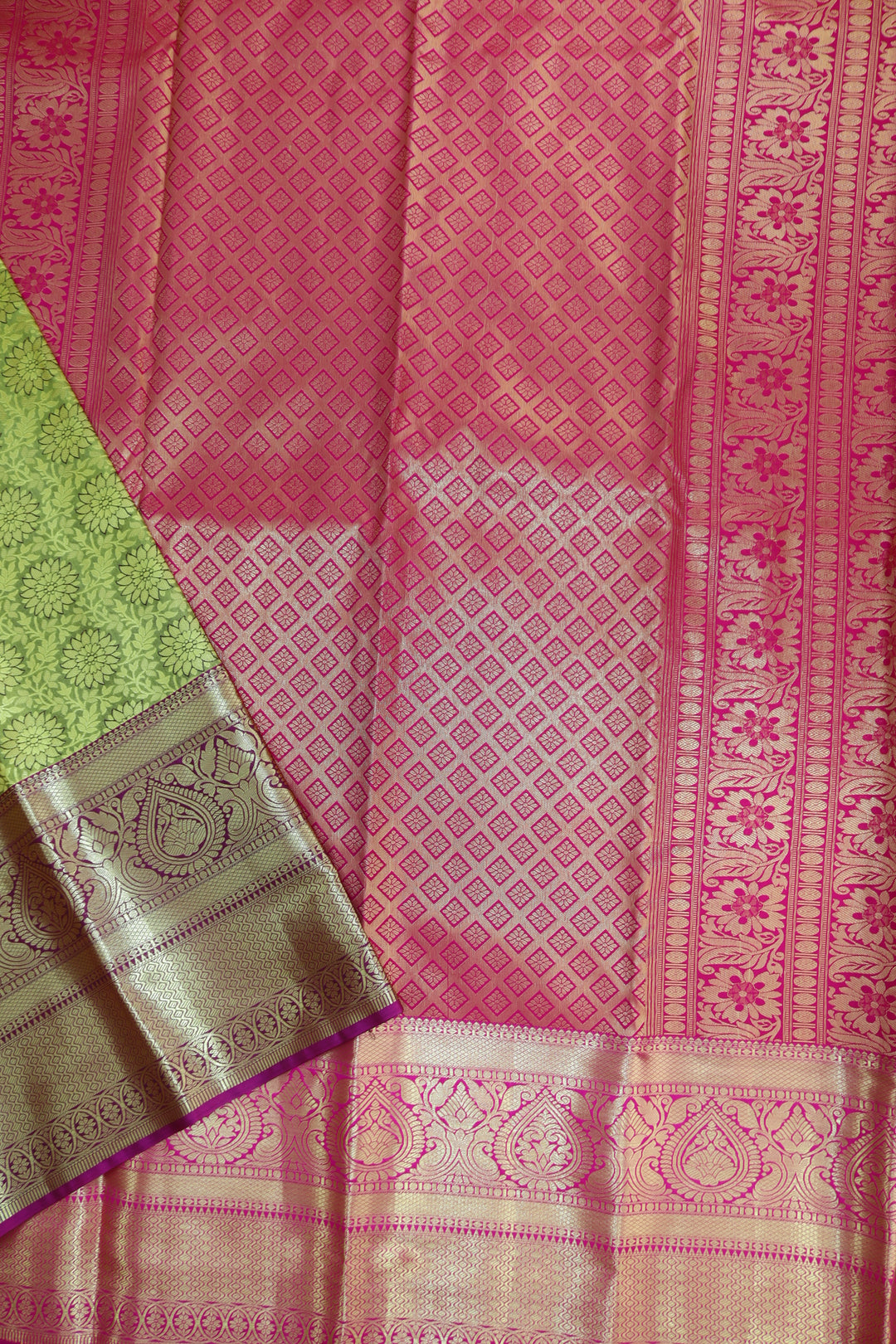 Lavish Light Green Kanjipuram Saree