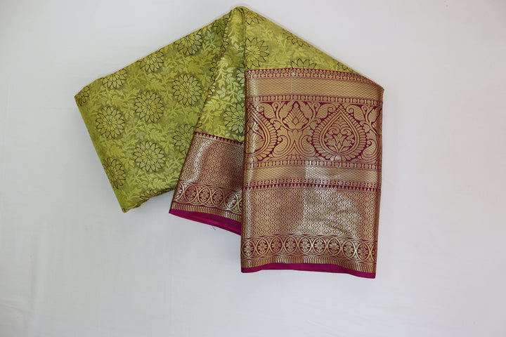 Lavish Light Green Kanjipuram Saree