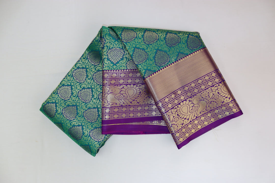 Regal Teal Green Kanjipuram Saree