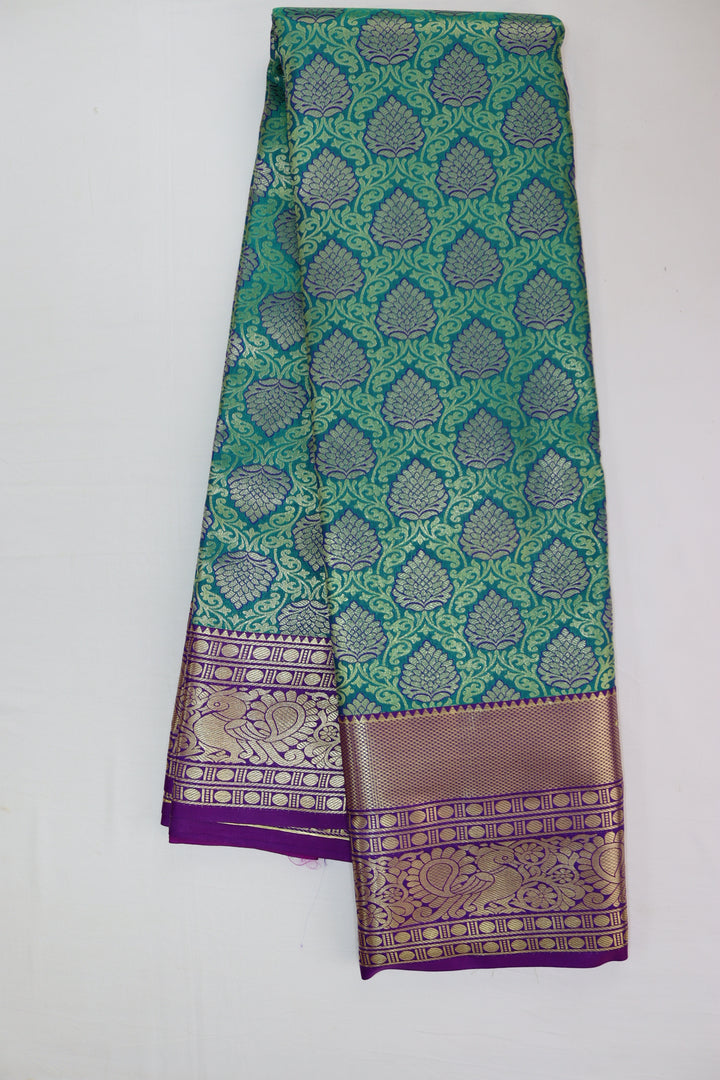 Regal Teal Green Kanjipuram Saree