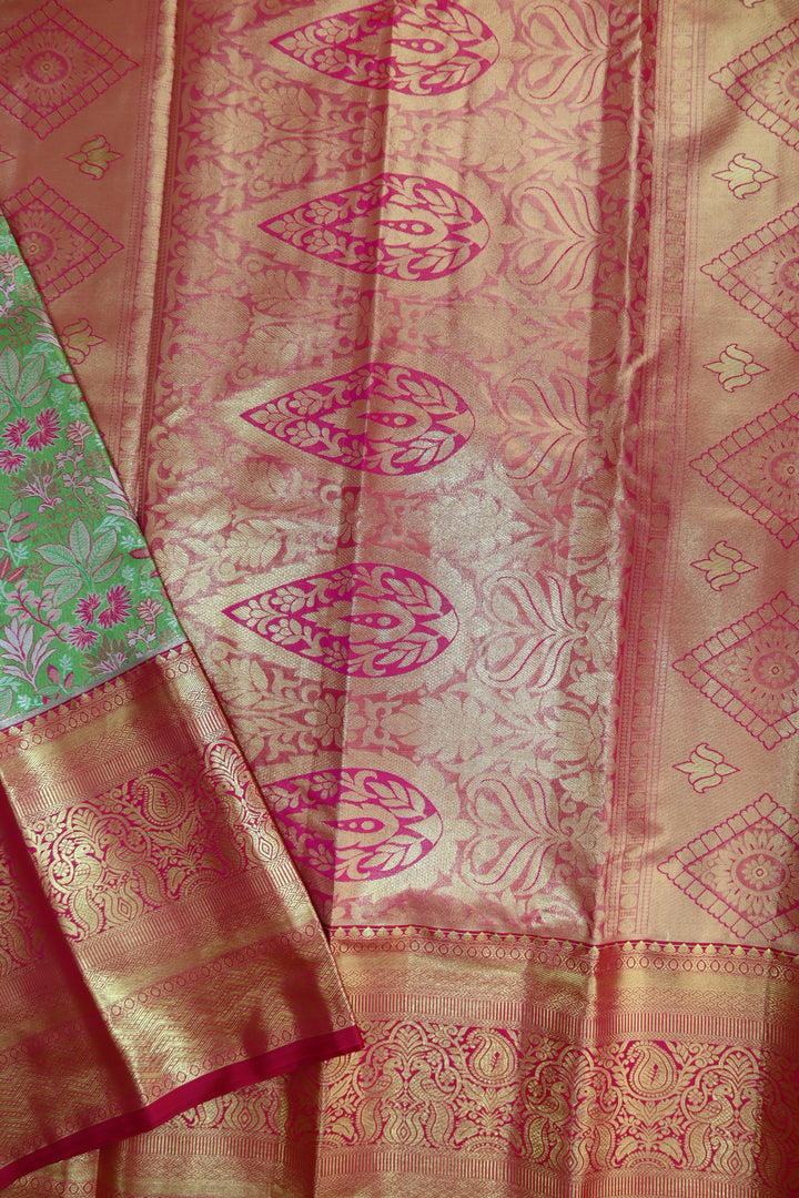 Stunning Green Kanjipuram Saree