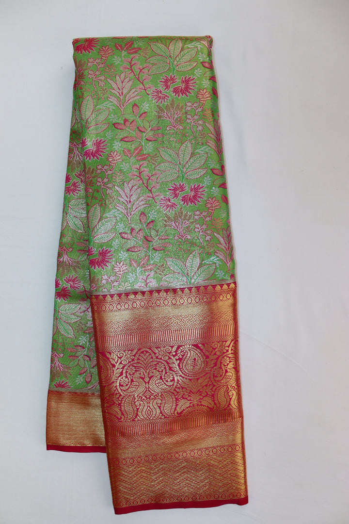 Stunning Green Kanjipuram Saree