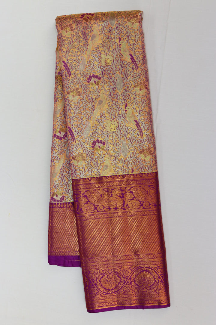 Radiant Orange Kanjipuram Saree