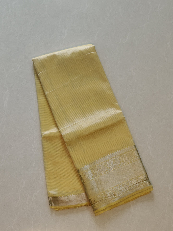 Traditional Yellow Mangalagiri Pattu Saree