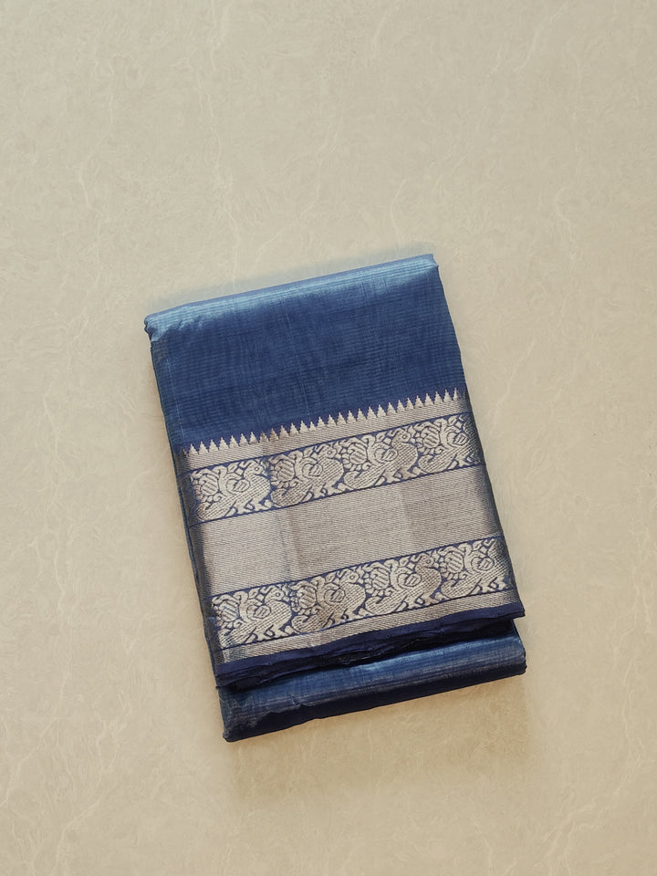 Traditional Blue Mangalagiri Pattu Saree