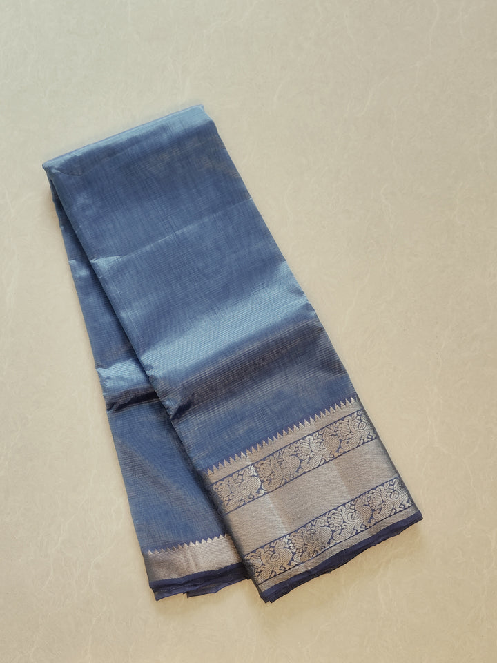 Traditional Blue Mangalagiri Pattu Saree