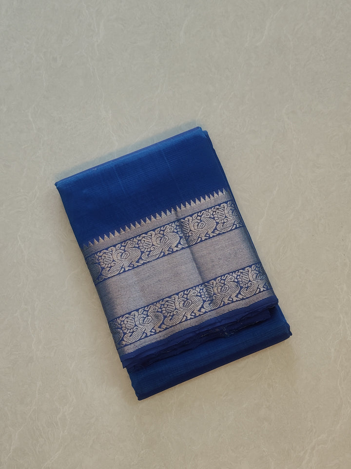 Traditional Fresh Blue Mangalagiri Pattu Saree