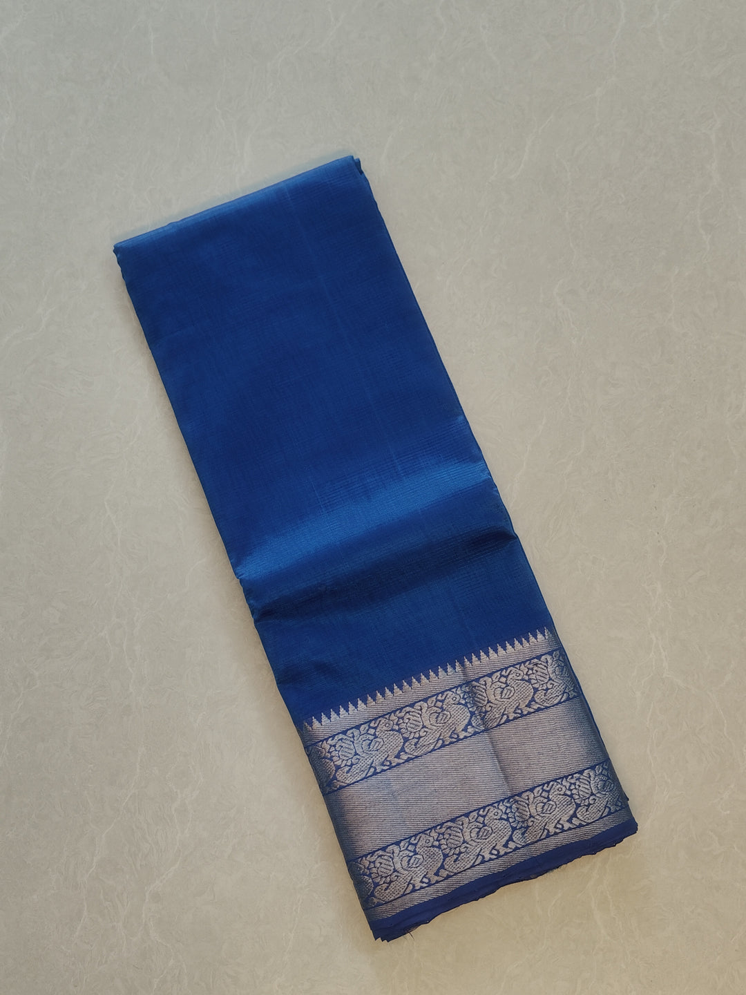 Traditional Fresh Blue Mangalagiri Pattu Saree