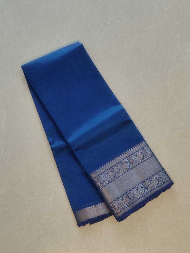 Traditional Fresh Blue Mangalagiri Pattu Saree