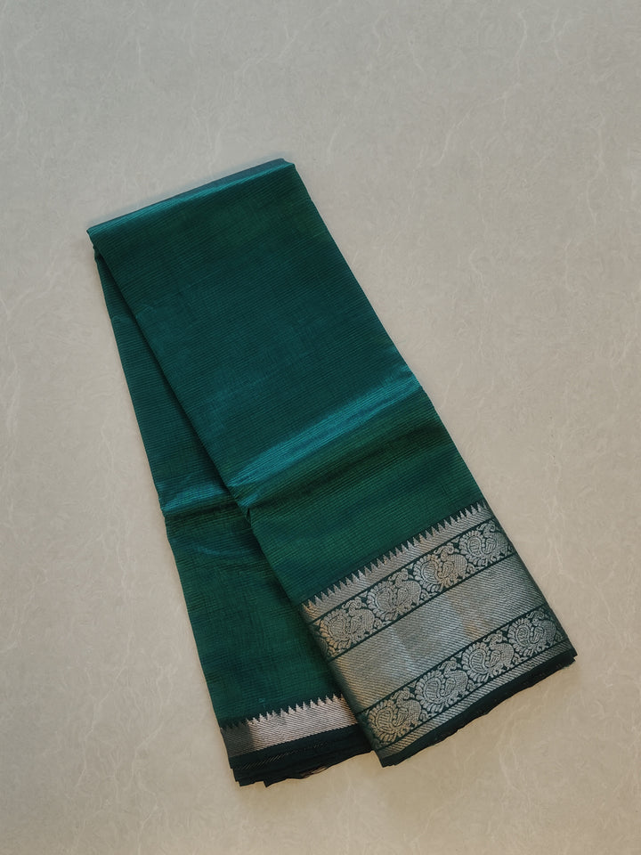 Traditional Temple Green Mangalagiri Pattu Saree