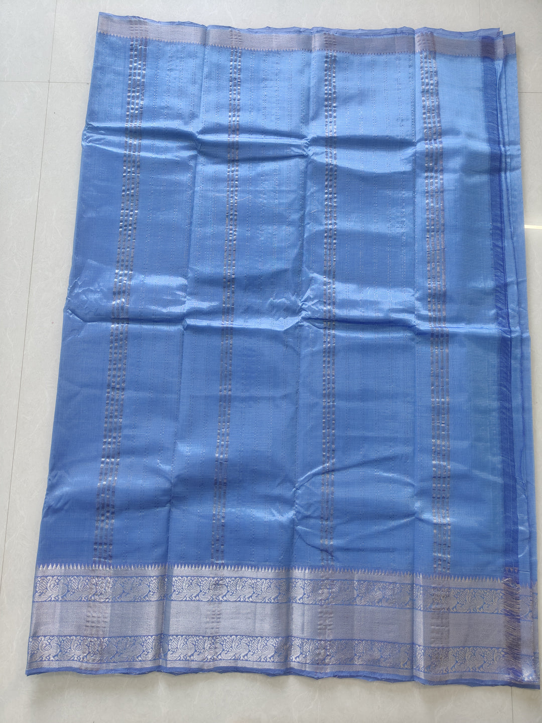 Traditional Blue Mangalagiri Pattu Saree