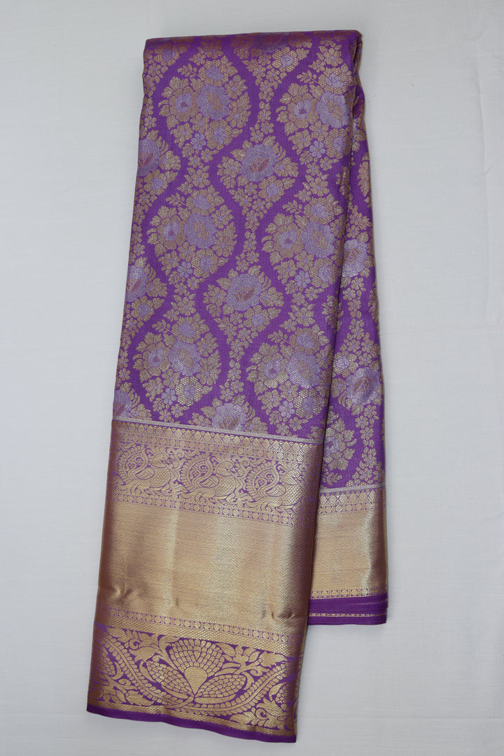 Exquisite Purple Kanjipuram Saree