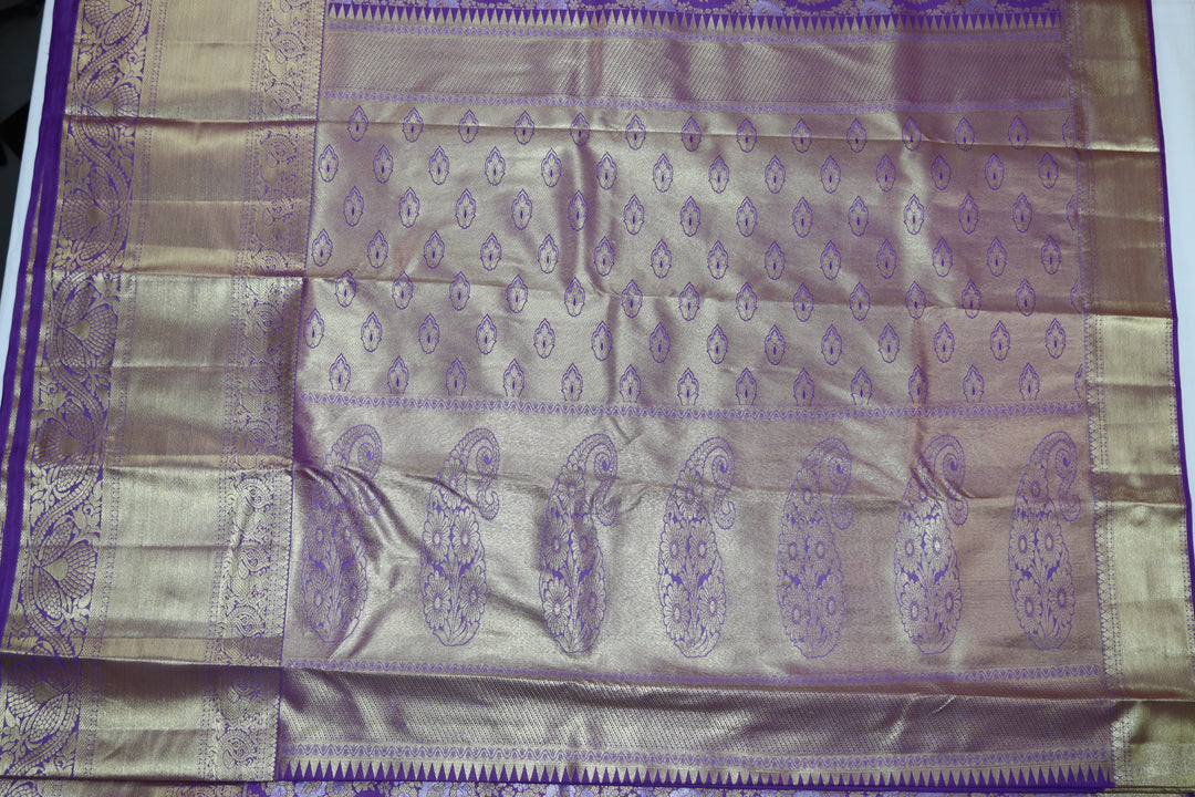 Exquisite Purple Kanjipuram Saree