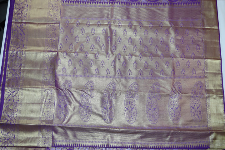 Exquisite Purple Kanjipuram Saree