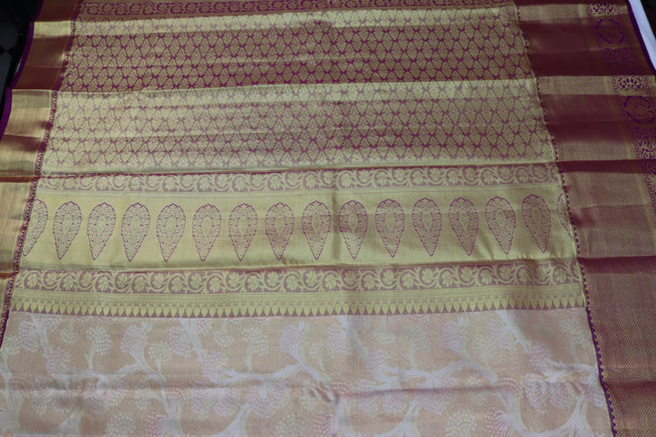 Opulent Cream Kanjipuram Saree