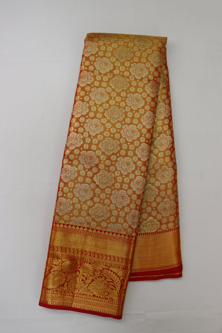 Captivating Orange  Kanjipuram Saree