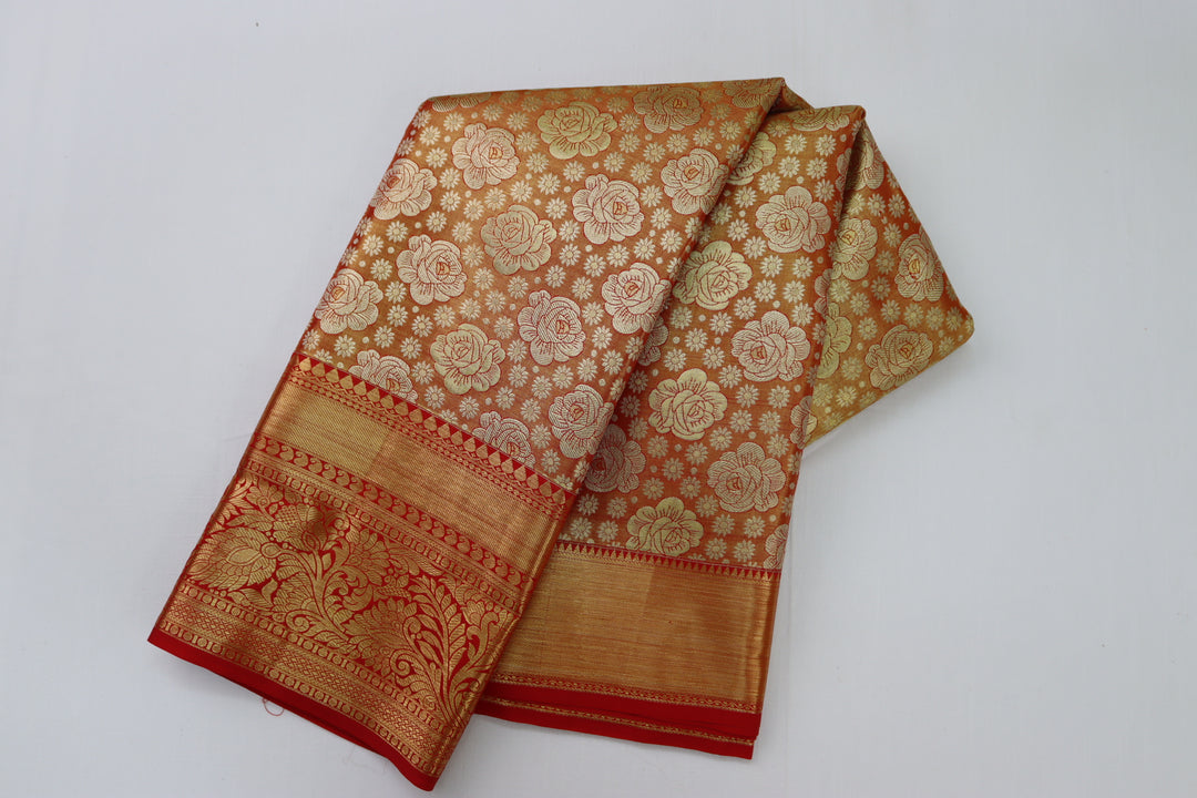 Captivating Orange  Kanjipuram Saree