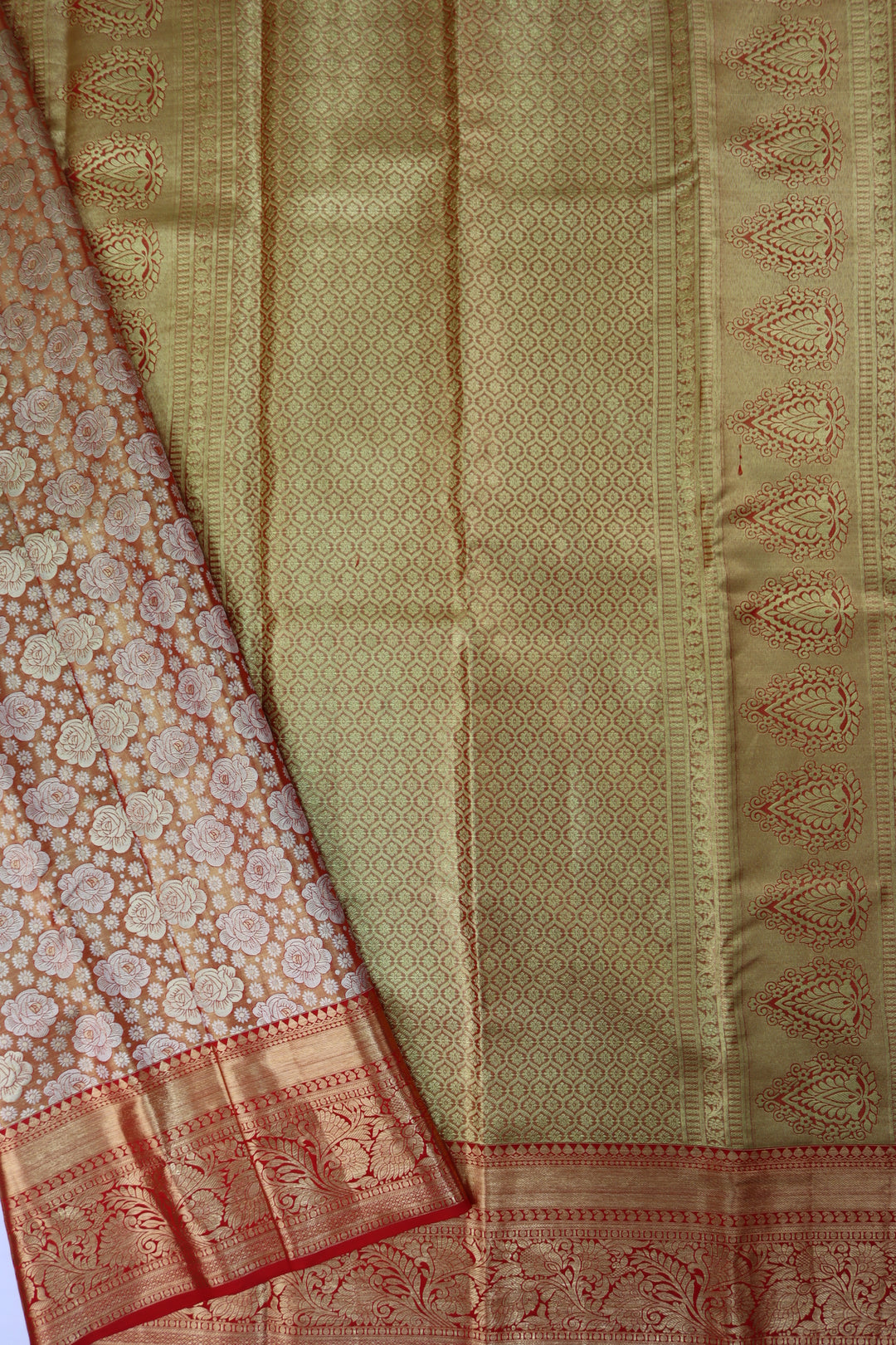 Captivating Orange  Kanjipuram Saree