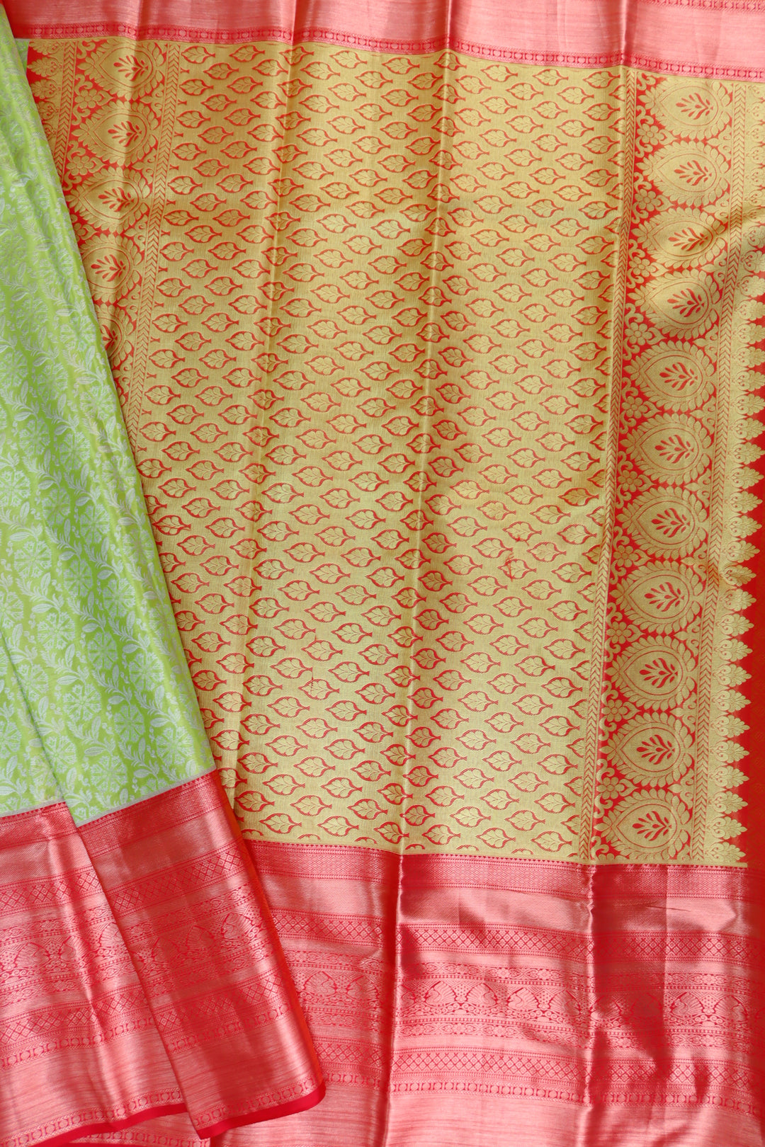 Opulent Pastel Green Kanjipuram Saree