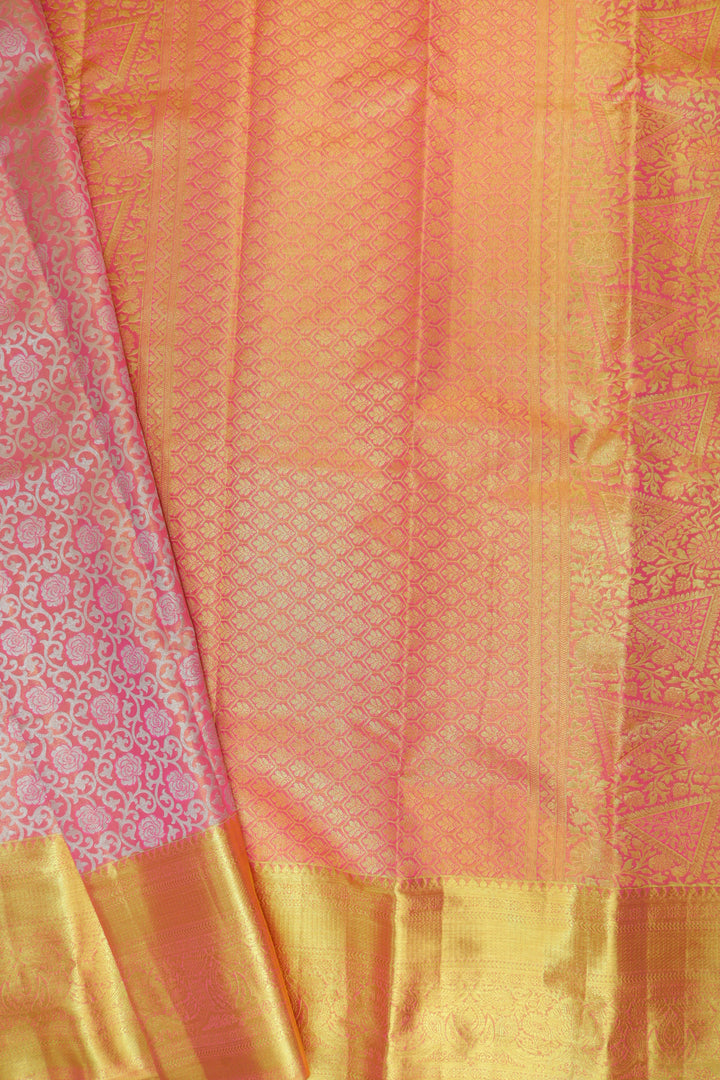 Divine Orange Pure Kanjipuram Saree